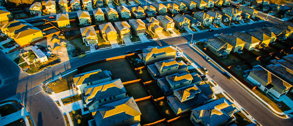 Aerial photo of subdivision